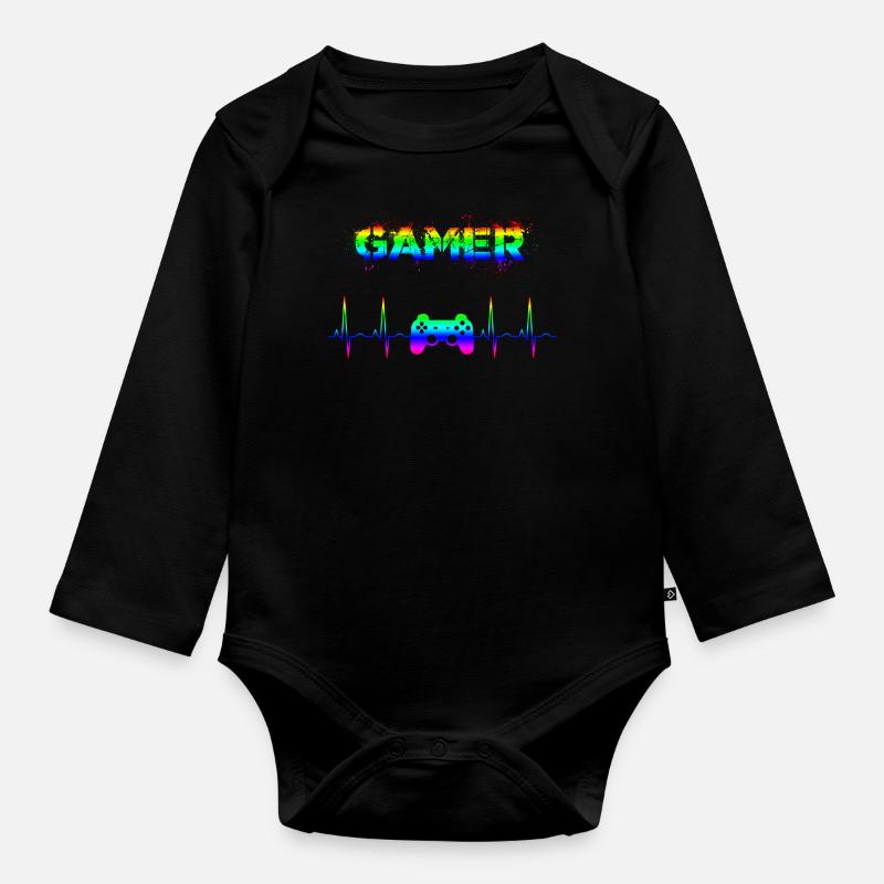 Gamer - Body Bébé bio manches longues - noir