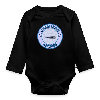 Chemtrail Airlines - Organic Longsleeve Baby Bodysuit - black - Front