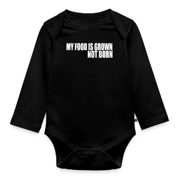 Veganer Vegan - Baby Bio-Langarm-Body - Schwarz - Vorne