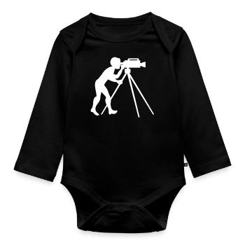 Caméraman film télévision - Body Bébé bio manches longues - noir - Devant