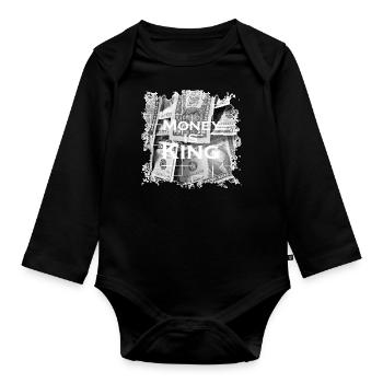 Geld - Baby Bio-Langarm-Body - Schwarz - Vorne