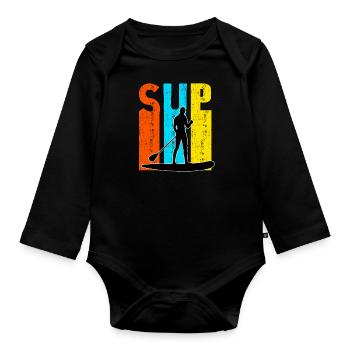 Paddling SUP - Body Bébé bio manches longues - noir - Devant