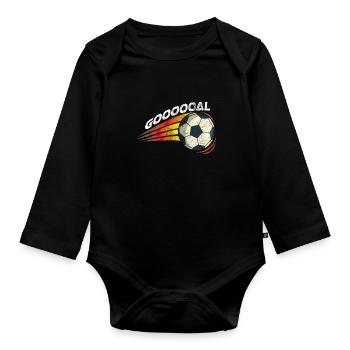 Striker football club team team gift - Organic Longsleeve Baby Bodysuit - black - Front