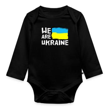 Ukraine - Body Bébé bio manches longues - noir - Devant