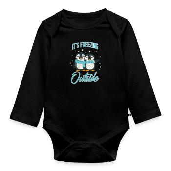 Penguin bird Antarctic south pole north pole Arctic - Organic Longsleeve Baby Bodysuit - black - Front