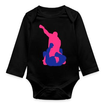 MMA #6 - Ground n Pound - Organic Longsleeve Baby Bodysuit - black - Front