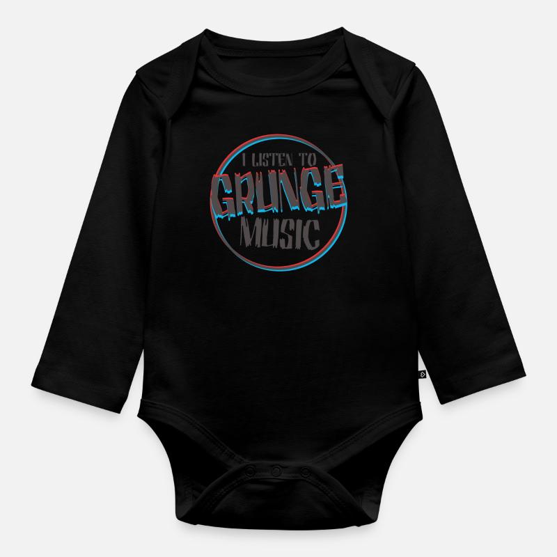 Musique Grunge Nirvana Rock genre écouter chansons paroles - Body Bébé bio manches longues - noir