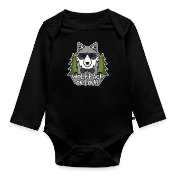 Wolfpack en tournée - Body Bébé bio manches longues - noir - Devant