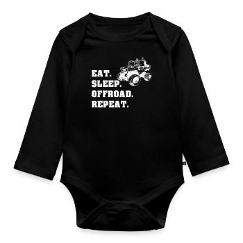 OFFROAD Gelände Jeep Geschenk - Baby Bio-Langarm-Body - Schwarz - Vorne