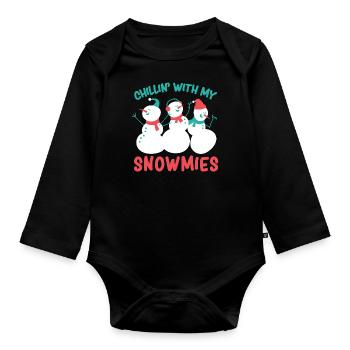 Noël relax avec mes amis - Body Bébé bio manches longues - noir - Devant