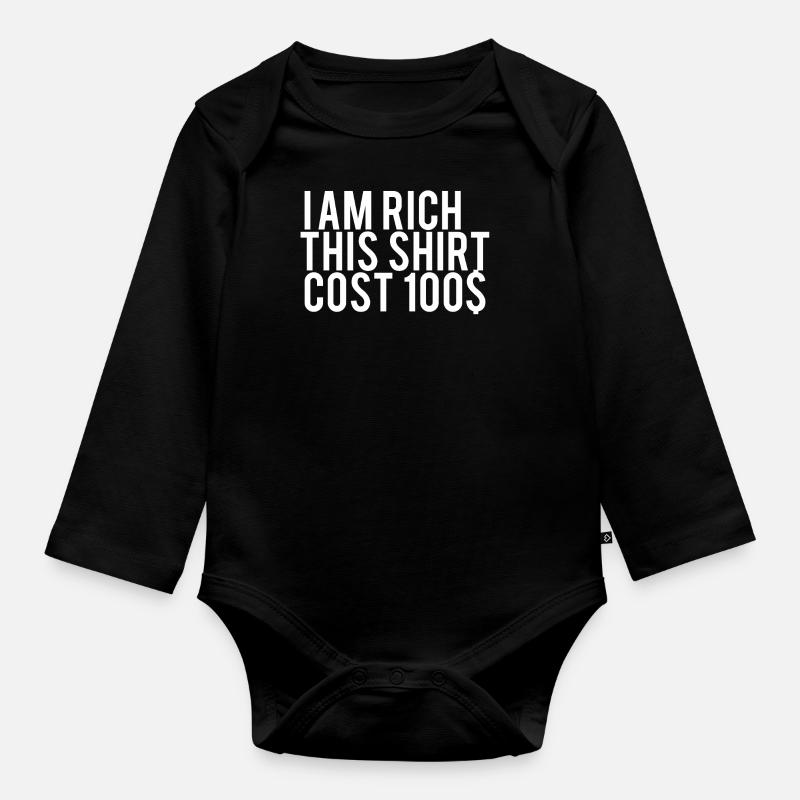 Rich Rich - Organic Longsleeve Baby Bodysuit - black