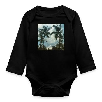 palmtrees - Baby Bio-Langarm-Body - Schwarz - Vorne