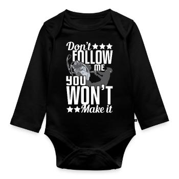 Snowmobile - Don't Follow Me, You Won't Make It - Baby Bio-Langarm-Body - Schwarz - Vorne