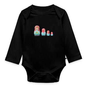 Evolution Matroschka - Baby Bio-Langarm-Body - Schwarz - Vorne