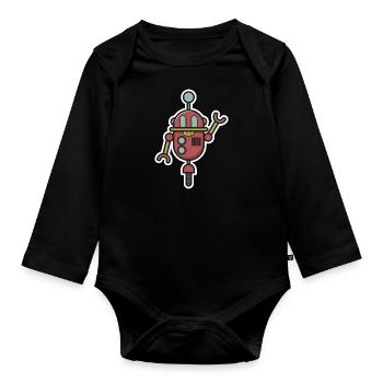 Cadeau de science-fiction robotique Kids Funny Bot - Body Bébé bio manches longues - noir - Devant