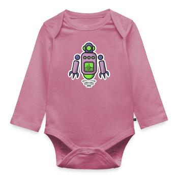 robot - Body Bébé bio manches longues - mauve - Devant