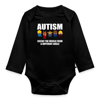 TShirt cadeau de sensibilisation à l'autisme - Body Bébé bio manches longues - noir - Devant