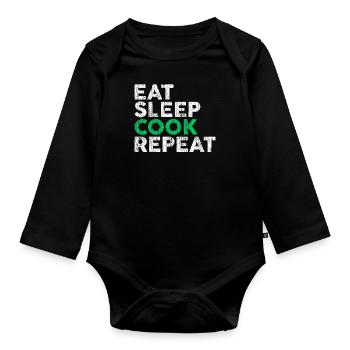 Koch kochen - Baby Bio-Langarm-Body - Schwarz - Vorne