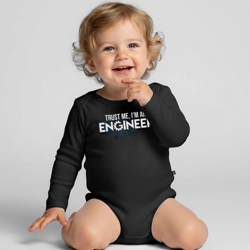 Engineer engineering electrical engineer saying Organic Longsleeve Baby Bodysuit