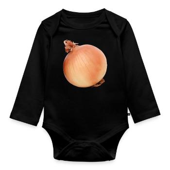 onion - Organic Longsleeve Baby Bodysuit - black - Front