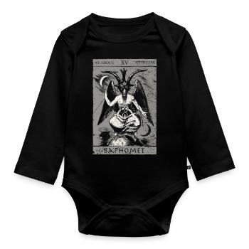 Sigil Of Baphomet - Tarot Card Devil Satanic 666 - Body Bébé bio manches longues - noir - Devant