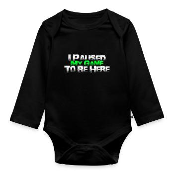 J'ai mis en pause mon jeu pour être là Gaming Ringer Shirt - Body Bébé bio manches longues - noir - Devant