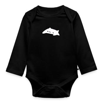 Mèmes Bongo Cat - Body Bébé bio manches longues - noir - Devant