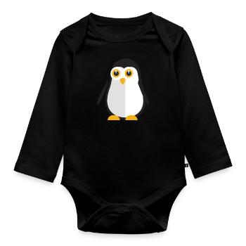 Animals Tiere Animal Print Nature 42 - Baby Bio-Langarm-Body - Schwarz - Vorne