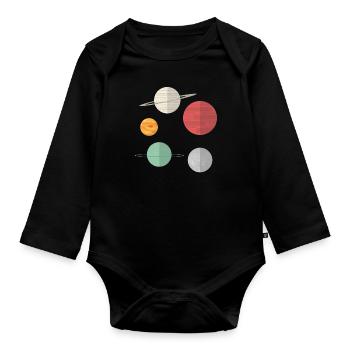 Galaxis - Baby Bio-Langarm-Body - Schwarz - Vorne