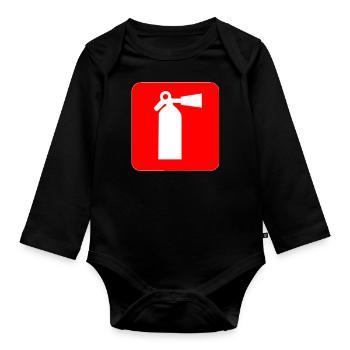 extinguisher - Organic Longsleeve Baby Bodysuit - black - Front