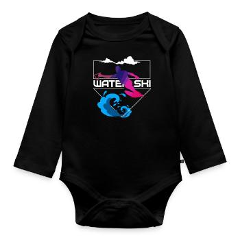 Wascherschi Waterski - Organic Longsleeve Baby Bodysuit - black - Front