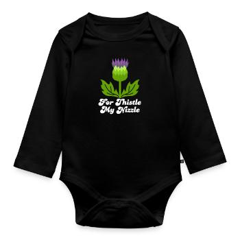 Scots, Scotland, Scottish - Organic Longsleeve Baby Bodysuit - black - Front