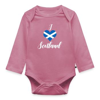 Scots, Scotland, Scottish - Organic Longsleeve Baby Bodysuit - mauve - Front