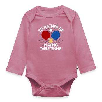 Tischtennis, Tischtennisspieler, Ping-Pong - Baby Bio-Langarm-Body - Mauve - Vorne