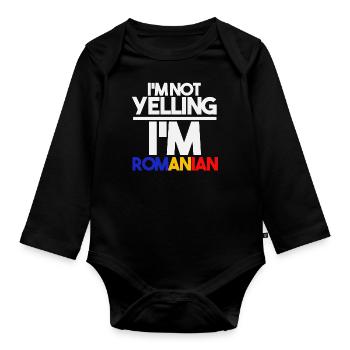 Roumanie vampire roumain - Body Bébé bio manches longues - noir - Devant