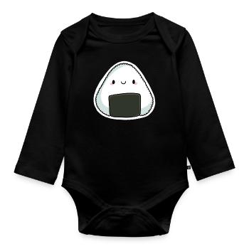 Chibi Onigiri - Baby Bio-Langarm-Body - Schwarz - Vorne