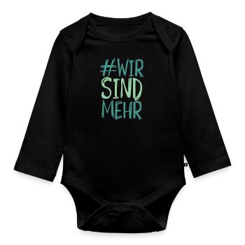 Nous sommes plus - Body Bébé bio manches longues - noir - Devant