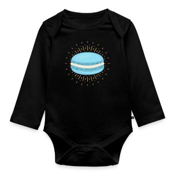 Makronen - Baby Bio-Langarm-Body - Schwarz - Vorne
