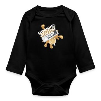 Coffee and News - Organic Longsleeve Baby Bodysuit - black - Front
