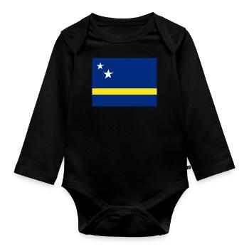 Drapeau de Curaçao (cw) - Body Bébé bio manches longues - noir - Devant