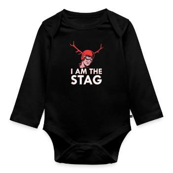 I Am The Stag - Baby Bio-Langarm-Body - Schwarz - Vorne