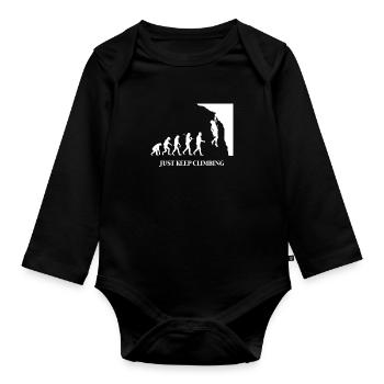 Evolution Escalade - Body Bébé bio manches longues - noir - Devant