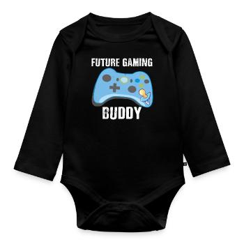 Future Gaming Buddy - Body Bébé bio manches longues - noir - Devant