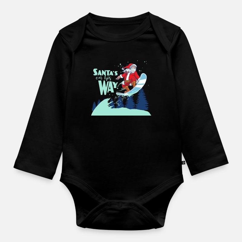 SANTAS ON HIS WAY - Baby Bio-Langarm-Body - Schwarz