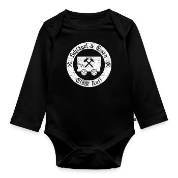 Glück Auf! Logo Schlägel und Eisen vintage - Baby Bio-Langarm-Body - Schwarz - Vorne