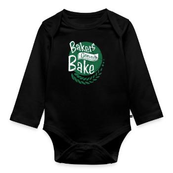 Baking baker gift passion hobby profession - Organic Longsleeve Baby Bodysuit - black - Front