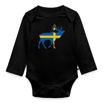 Elk Sweden - Organic Longsleeve Baby Bodysuit - black - Front