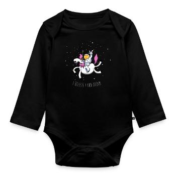 I Believe I can dream - Organic Longsleeve Baby Bodysuit - black - Front