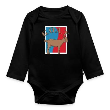 GOAT goat funny gift Brady animal Geisbok - Organic Longsleeve Baby Bodysuit - black - Front