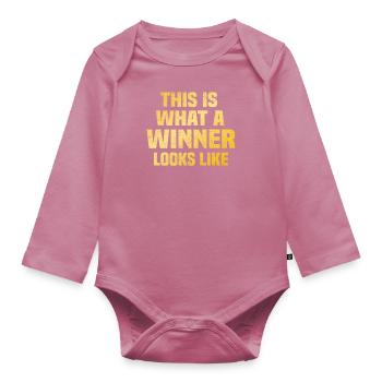 This is what a winner looks like - Baby Bio-Langarm-Body - Mauve - Vorne